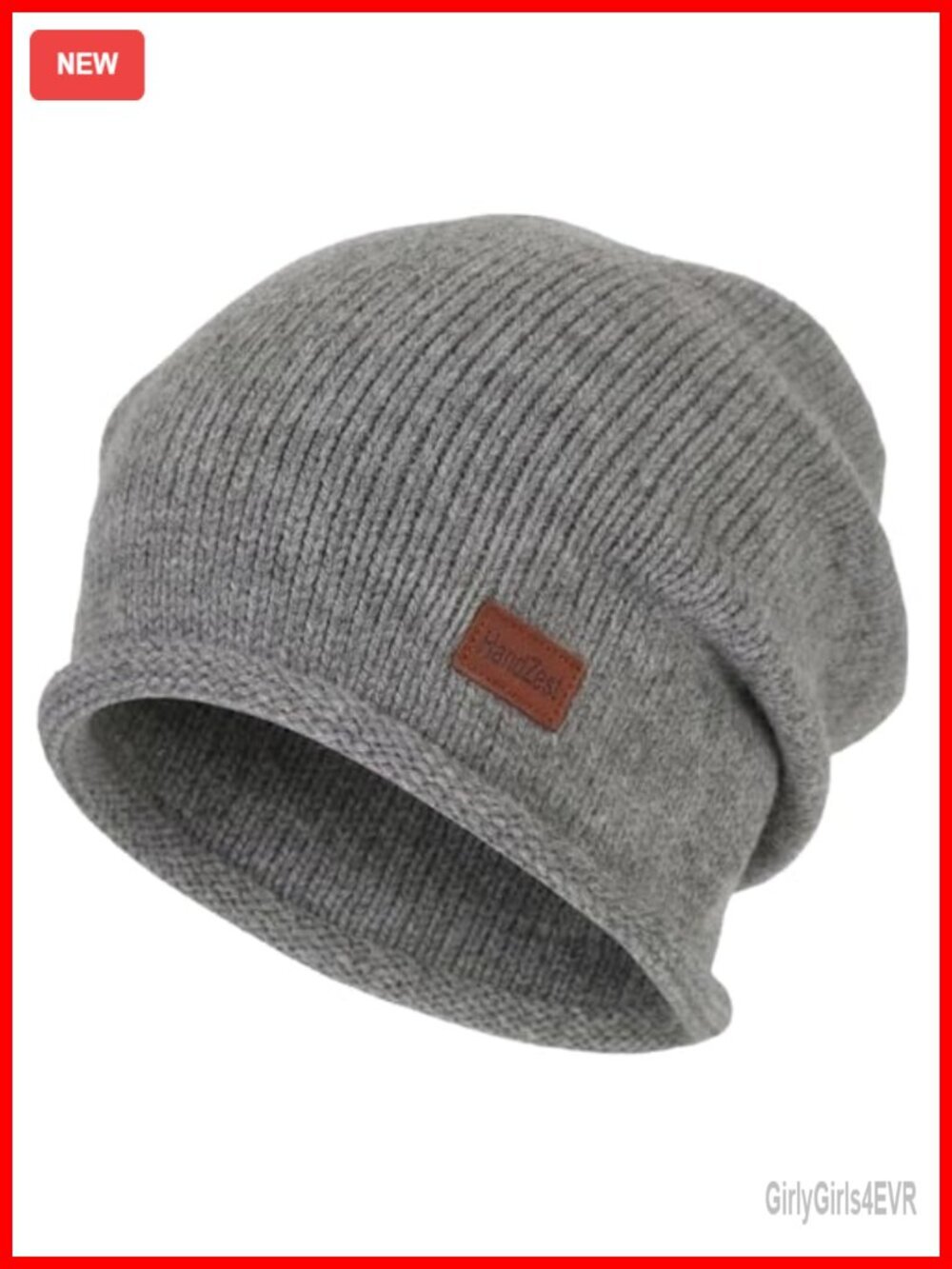Lightweight Breathable Slouchy Beanie, Stretchy Ribbed Knit, Unisex Adult Skull